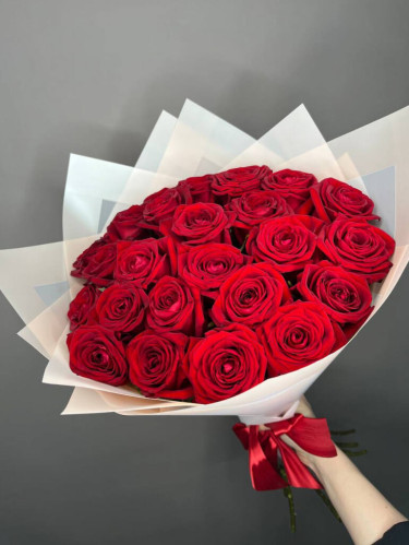 Красные розы классика - 25 шт.