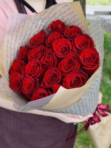 Букет из красных роз Эквадор - 21 шт.