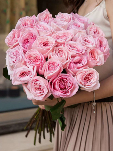 27 пионовидных роз Pink O’Hara (Пинк Охара) - 27 шт.