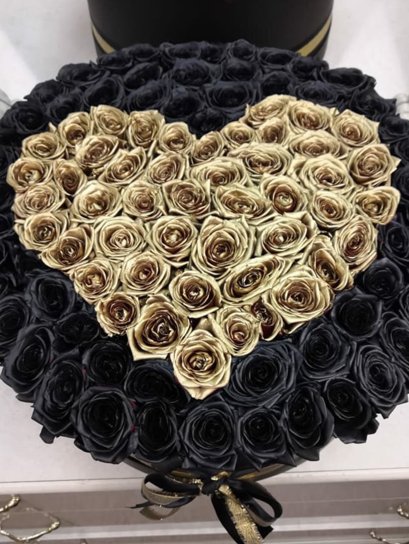 101 черная роза сердце 1 шт. купить с доставкой в Москве. Цена от 31260 ₽