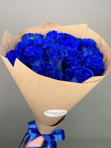 Синие розы - 15 шт.