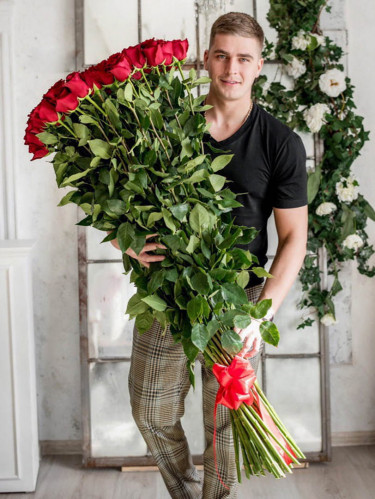 Гигантские (высокие) розы 150 см - 11 шт.