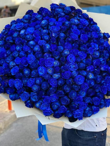 Букет синих роз - 151 шт.