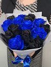 Микс Синие и Черные розы 15 шт фото 1