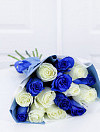 Синие розы микс 15 шт фото 1