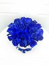 Синие розы 25шт в шляпной коробке фото 3