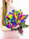 Букет разноцветных роз фото 1