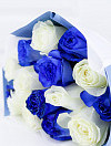 Синие розы микс 15 шт фото 4