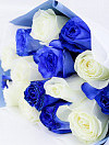 Синие розы микс 15 шт фото 5