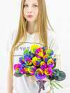 Букет из разноцветных роз фото 4