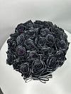 Черные розы 25шт в шляпной коробке фото 2