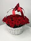 25 красных роз в корзине фото 1