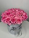 15 Розовых Роз в Шляпной Коробке фото 3