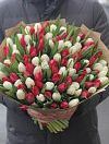 Красные и белые тюльпаны микс фото 2