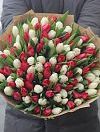 Красные и белые тюльпаны микс фото 3