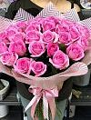 Розовые длинные розы 120 см фото 1