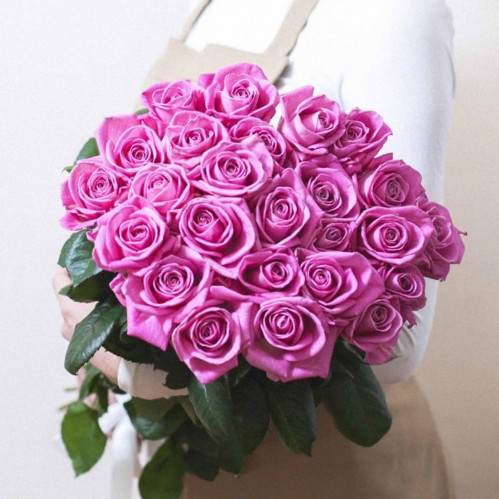 Розовые розы классика - 25 шт.