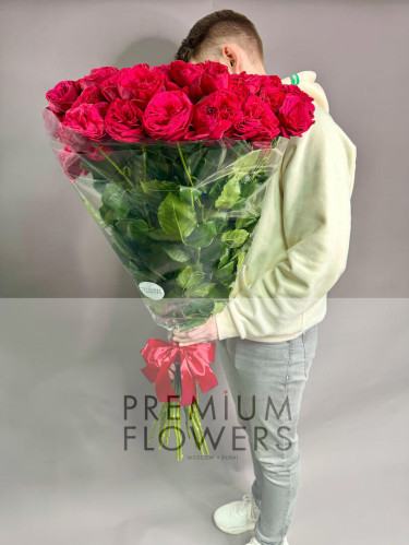 Гигантские пионовидные розы Ред Пиано 100 см - 25 шт.