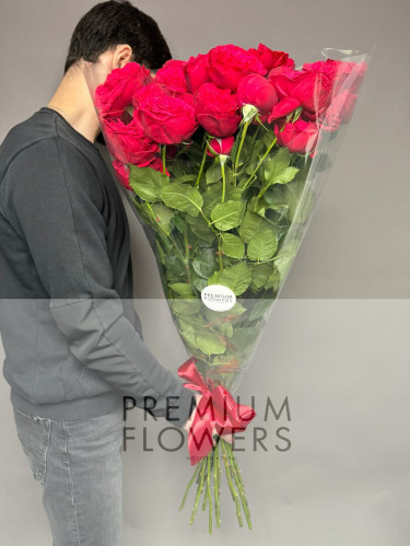 Гигантские пионовидные розы Ред Пиано 100 см - 15 шт.