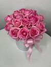 15 Розовых Роз в Шляпной Коробке фото 1